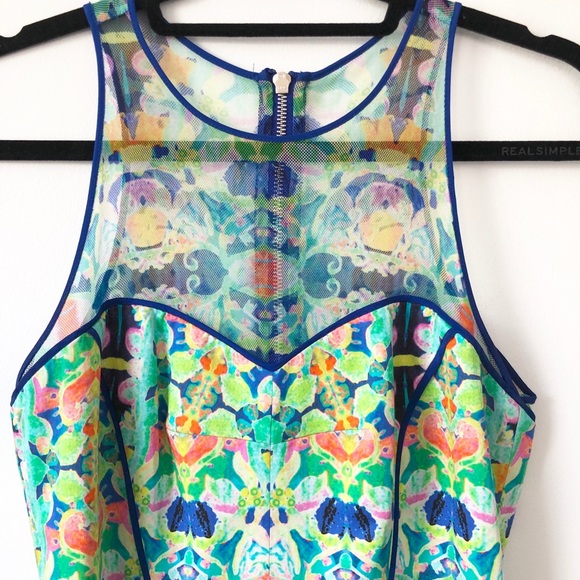 Milly Kaleidoscope Print Mesh Racer Dress - Picture 3 of 5